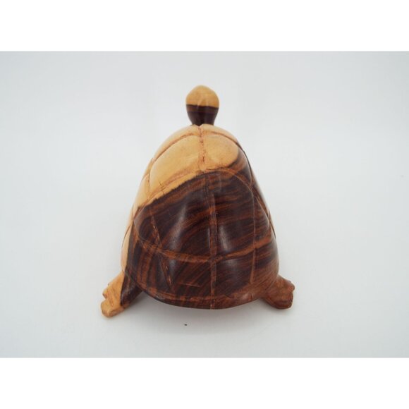Hand Carved Rosewood Turtle Figurine Sculpture - Picture 2 of 10